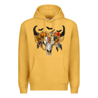 Mustard Halloween Bull Skull Premium Hoodie - RanaPortraitStore