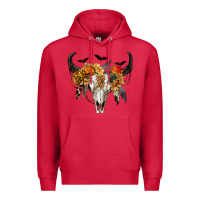 Cardinal Halloween Bull Skull Premium Hoodie - RanaPortraitStore