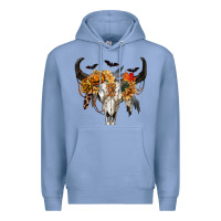 Colony Blue Halloween Bull Skull Premium Hoodie - RanaPortraitStore