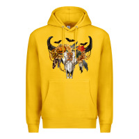 Lemon Halloween Bull Skull Premium Hoodie - RanaPortraitStore
