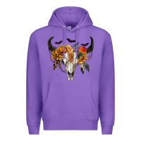 Purple Halloween Bull Skull Premium Hoodie - RanaPortraitStore
