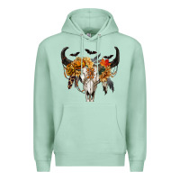 Seafoam Halloween Bull Skull Premium Hoodie - RanaPortraitStore