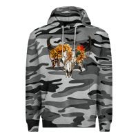 Slate Camo Halloween Bull Skull Premium Hoodie - RanaPortraitStore