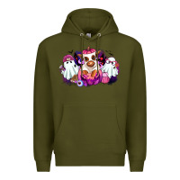 Army Green Halloween ghost Heifer Premium Hoodie - RanaPortraitStore
