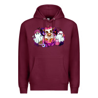 Burgundy Halloween ghost Heifer Premium Hoodie - RanaPortraitStore