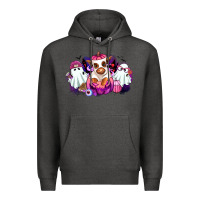 Charcoal Heather Halloween ghost Heifer Premium Hoodie - RanaPortraitStore