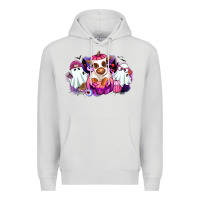 Dove Grey Halloween ghost Heifer Premium Hoodie - RanaPortraitStore