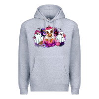 Heather Grey Halloween ghost Heifer Premium Hoodie - RanaPortraitStore