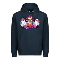 Navy Halloween ghost Heifer Premium Hoodie - RanaPortraitStore