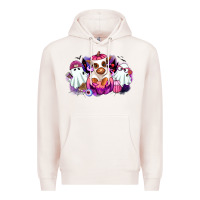 Pale Pink Halloween ghost Heifer Premium Hoodie - RanaPortraitStore