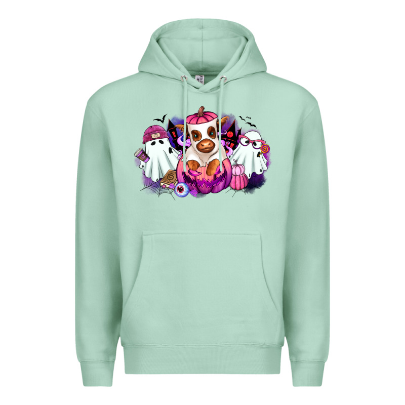 Halloween Ghost Heifer Premium Hoodie by RanaPortraitStore | Teevron