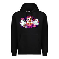 Black Halloween ghost Heifer Premium Hoodie - RanaPortraitStore