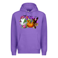 Purple Halloween ghost and jack o lantern Premium Hoodie - RanaPortraitStore