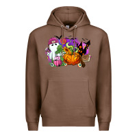 Chestnut Halloween ghost and jack o lantern Premium Hoodie - RanaPortraitStore