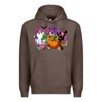 Coffee Halloween ghost and jack o lantern Premium Hoodie - RanaPortraitStore