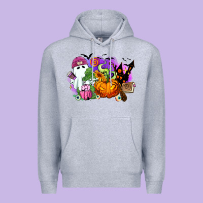 Premium Hoodie Halloween ghost and jack o lantern