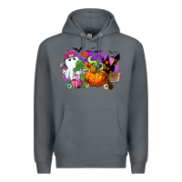 Rock Halloween ghost and jack o lantern Premium Hoodie - RanaPortraitStore
