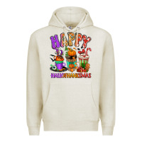 Oatmeal Heather Happy Hallothanksmas coffee cups Premium Hoodie - RanaPortraitStore