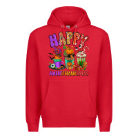 Red Happy Hallothanksmas coffee cups Premium Hoodie - RanaPortraitStore