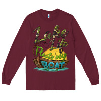 Burgundy lake life floats my boat Long Sleeve Tee - BarkalooDesign