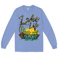 Colony Blue lake life floats my boat Long Sleeve Tee - BarkalooDesign