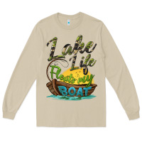Mushroom lake life floats my boat Long Sleeve Tee - BarkalooDesign
