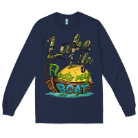 Navy lake life floats my boat Long Sleeve Tee - BarkalooDesign