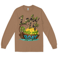 Toasted Coconut lake life floats my boat Long Sleeve Tee - BarkalooDesign