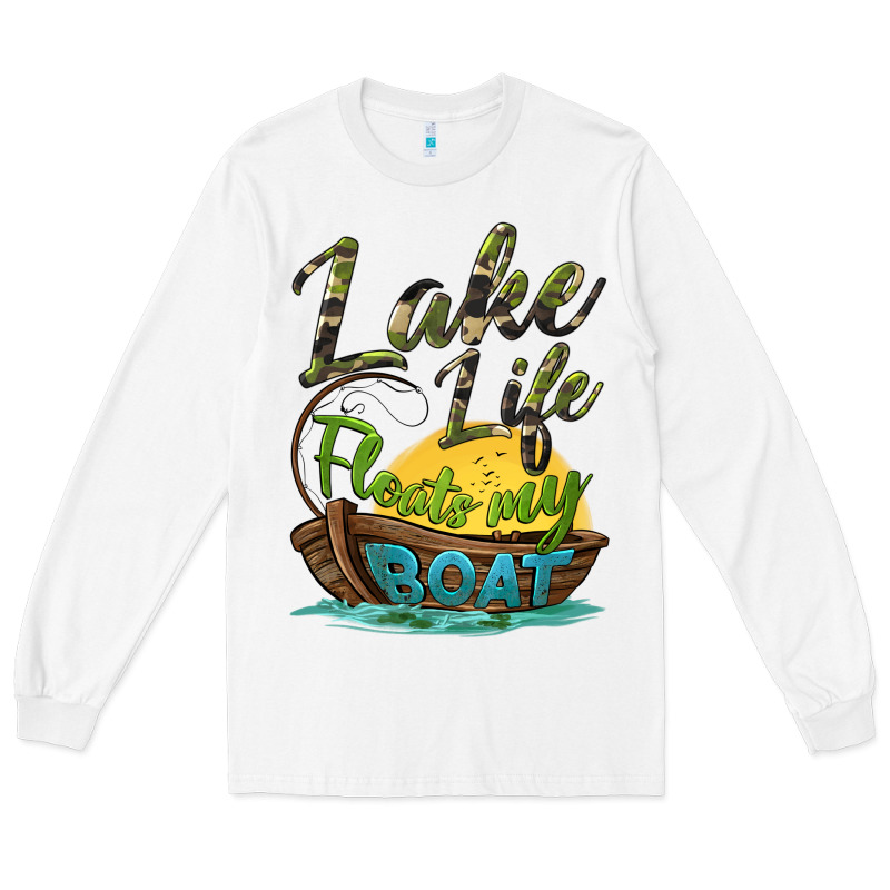 Lake Life Floats My Boat Long Sleeve Tee by BarkalooDesign | Teevron