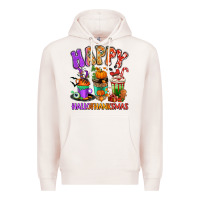 Pale Pink Happy Hallothanksmas coffee cups Premium Hoodie - RanaPortraitStore