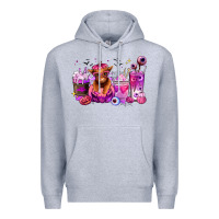 Heather Grey Halloween Heifer coffee cups Premium Hoodie - RanaPortraitStore