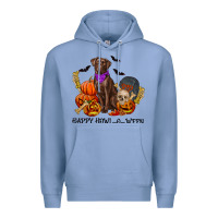 Colony Blue Happy Howl-o-ween Premium Hoodie - RanaPortraitStore
