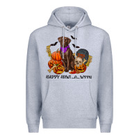 Heather Grey Happy Howl-o-ween Premium Hoodie - RanaPortraitStore
