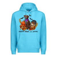 Ocean Blue Happy Howl-o-ween Premium Hoodie - RanaPortraitStore