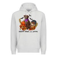 Dove Grey Happy Howl-o-ween Premium Hoodie - RanaPortraitStore