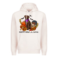 Pale Pink Happy Howl-o-ween Premium Hoodie - RanaPortraitStore