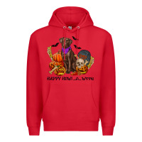 Red Happy Howl-o-ween Premium Hoodie - RanaPortraitStore