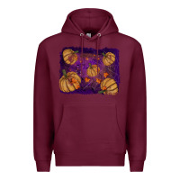 Burgundy Halloween Pumpkin Cobweb Background Premium Hoodie - RanaPortraitStore