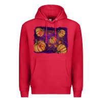 Cardinal Halloween Pumpkin Cobweb Background Premium Hoodie - RanaPortraitStore