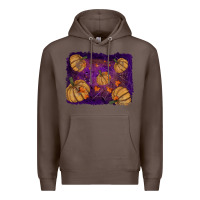 Coffee Halloween Pumpkin Cobweb Background Premium Hoodie - RanaPortraitStore