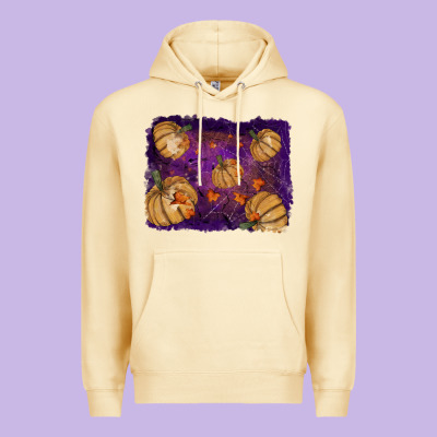 Premium Hoodie Halloween Pumpkin Cobweb Background