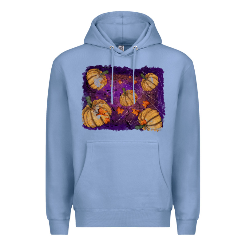Halloween Pumpkin Cobweb Background Premium Hoodie by RanaPortraitStore | Teevron