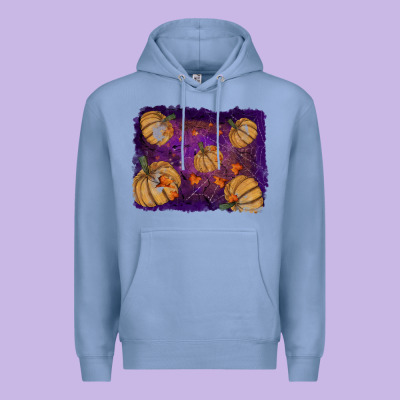 Premium Hoodie Halloween Pumpkin Cobweb Background