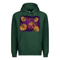 Sports Green Halloween Pumpkin Cobweb Background Premium Hoodie - RanaPortraitStore