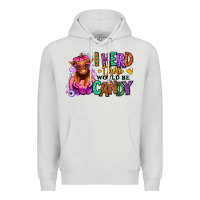 Dove Grey I herd there would be candy Heifer Premium Hoodie - RanaPortraitStore