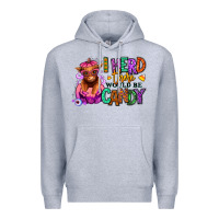 Heather Grey I herd there would be candy Heifer Premium Hoodie - RanaPortraitStore
