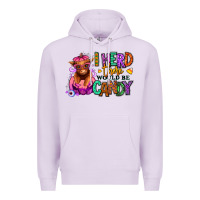 Lilac I herd there would be candy Heifer Premium Hoodie - RanaPortraitStore