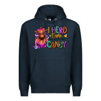 Navy I herd there would be candy Heifer Premium Hoodie - RanaPortraitStore