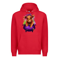 Red Halloween Heifer Premium Hoodie - RanaPortraitStore