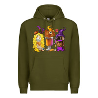 Army Green Halloween hocus pocus coffee cups Premium Hoodie - RanaPortraitStore
